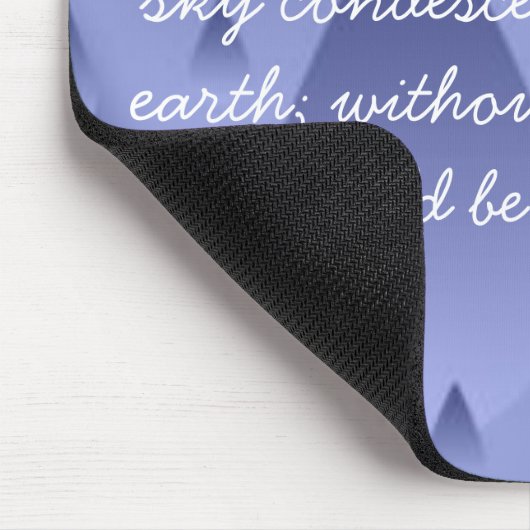 Blaue Regen-Tropfen mit Regen-Zitat Mousepad (Ecke)