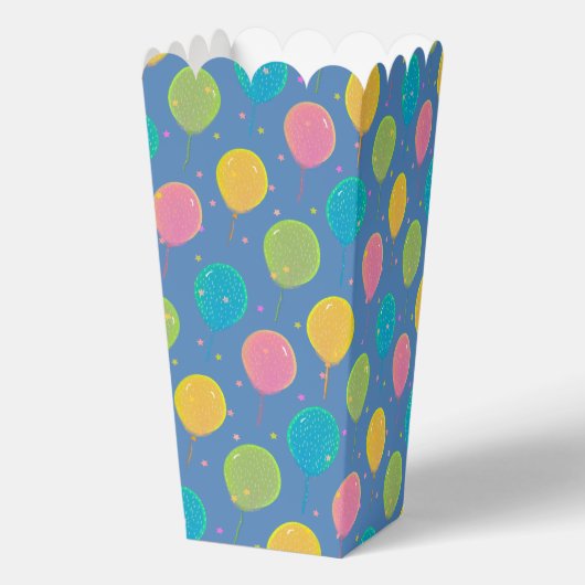 Blaue Regenbogenballons Geschenkschachtel (Rückseite)