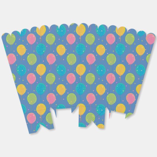 Blaue Regenbogenballons Geschenkschachtel (Ungeklappt)