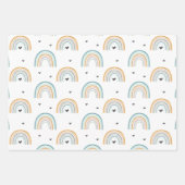 Blaue Regenbogenbrücke und Sterne Geschenkpapier Set (Vorderseite)