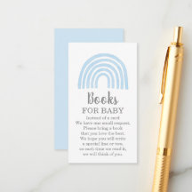 Blaue Regenbogenbücher für die Babyverschlusskarte