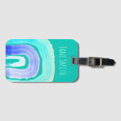 Blaue Regenbogenfarbe Liebe Gepäckanhänger (Vorderseite (Horizontal))