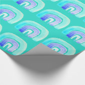 Blaue Regenbogenfarbe Liebe Geschenkpapier (Ecke)