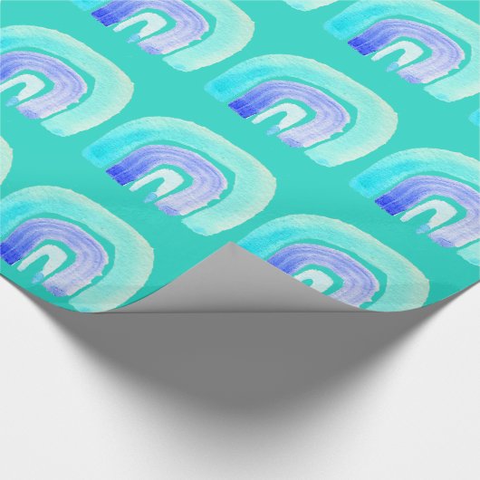 Blaue Regenbogenfarbe Liebe Geschenkpapier (Ecke)