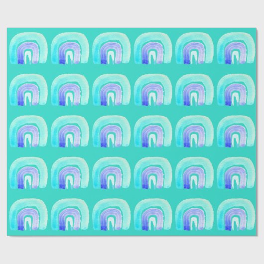 Blaue Regenbogenfarbe Liebe Geschenkpapier (Flach)