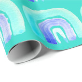 Blaue Regenbogenfarbe Liebe Geschenkpapier (Rolleneckpunkt)
