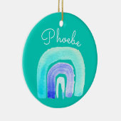 Blaue Regenbogenfarbe Liebe Keramik Ornament (Rechts)