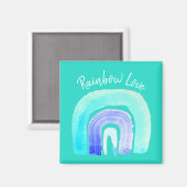 Blaue Regenbogenfarbe Liebe Magnet (Vorderseite/Rückseite)