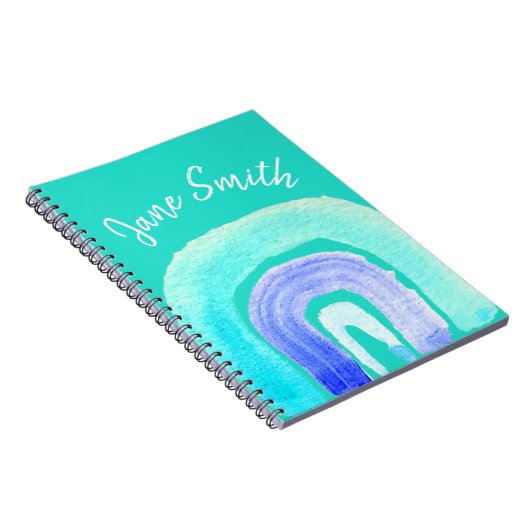 Blaue Regenbogenfarbe Liebe Notizblock (Rechte Seite)