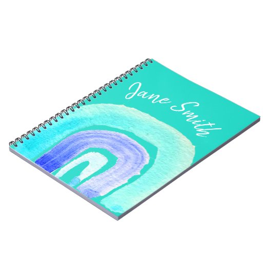 Blaue Regenbogenfarbe Liebe Notizblock (Linke Seite)