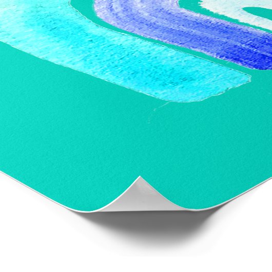 Blaue Regenbogenfarbe Liebe Poster (Ecke)