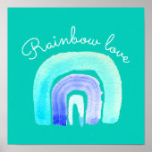Blaue Regenbogenfarbe Liebe Poster (Vorne)