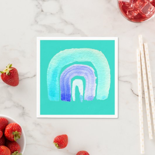 Blaue Regenbogenfarbe Liebe Serviette (Beispiel)