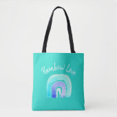 Blaue Regenbogenfarbe Liebe Tasche (Vorderseite)