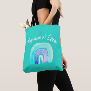 Blaue Regenbogenfarbe Liebe Tasche