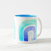 Blaue Regenbogenfarbe Liebe Zweifarbige Tasse (VorderseiteRechts)