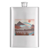 Blaue Regenbogenlandschaft Flachmann (Vorderseite)