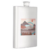 Blaue Regenbogenlandschaft Flachmann (Rechts)