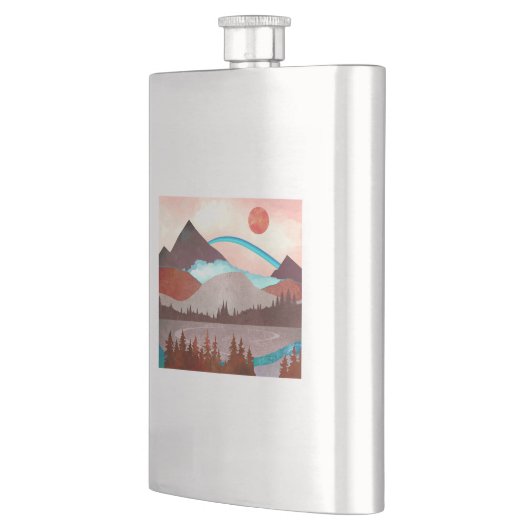 Blaue Regenbogenlandschaft Flachmann (Links)