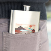 Blaue Regenbogenlandschaft Flachmann (Beispiel)