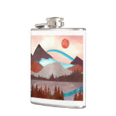 Blaue Regenbogenlandschaft Flachmann (Links)