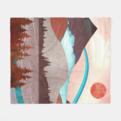 Blaue Regenbogenlandschaft Fleecedecke (Vorderseite (Horizontal))