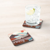 Blaue Regenbogenlandschaft Getränkeuntersetzer (Rechte Seite)