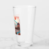 Blaue Regenbogenlandschaft Glas (Links)