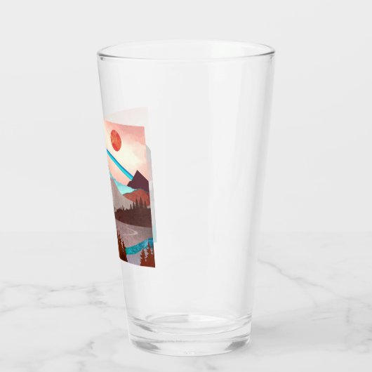 Blaue Regenbogenlandschaft Glas (Links)