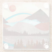 Blaue Regenbogenlandschaft Glasuntersetzer (Rückseite)