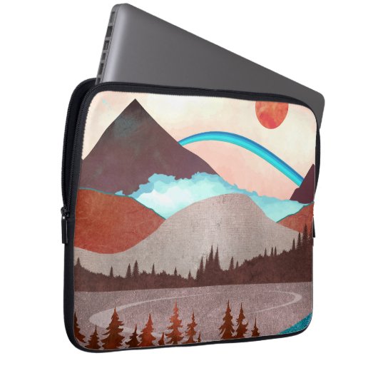 Blaue Regenbogenlandschaft Laptopschutzhülle (Vorne Rechts)