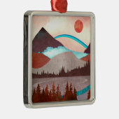 Blaue Regenbogenlandschaft Ornament Aus Metall (Rechts)