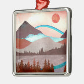 Blaue Regenbogenlandschaft Ornament Aus Metall (Links)