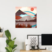Blaue Regenbogenlandschaft Poster (Heimbüro)