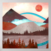 Blaue Regenbogenlandschaft Poster (Vorne)