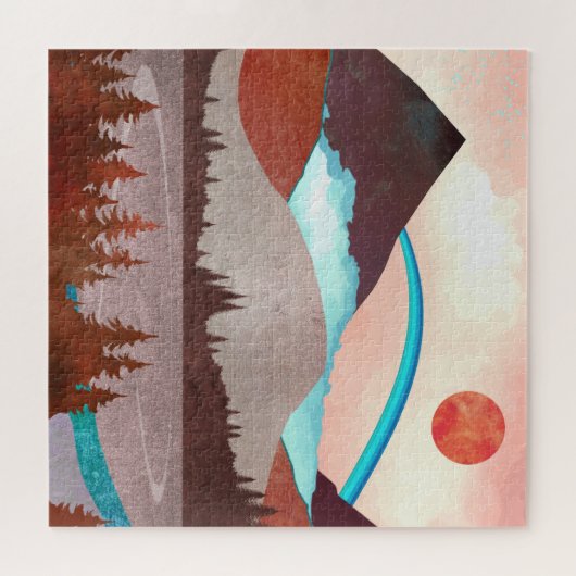 Blaue Regenbogenlandschaft Puzzle (Horizontal)