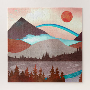 Blaue Regenbogenlandschaft Puzzle