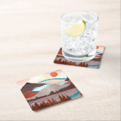 Blaue Regenbogenlandschaft Rechteckiger Pappuntersetzer (Vor Ort)