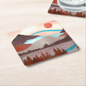 Blaue Regenbogenlandschaft Rechteckiger Pappuntersetzer (angewinkelt)