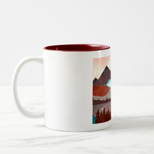 Blaue Regenbogenlandschaft Zweifarbige Tasse (Links)