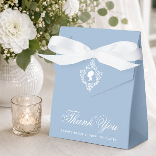 Blaue Regency-Dame in Wappen Vintage-Brautparty Geschenkschachtel