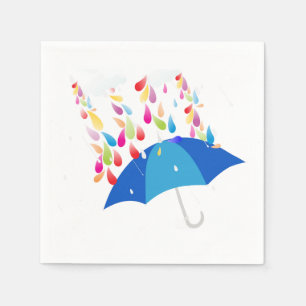 Blaue Regenschirm-Duschen-Servietten Serviette