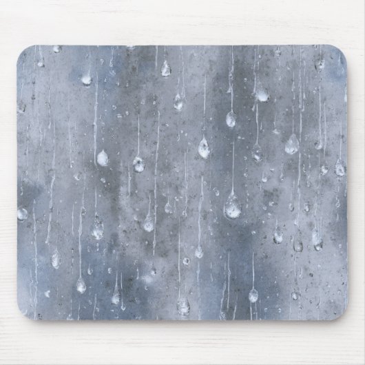 Blaue Regentropfen Mousepad (Vorne)
