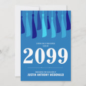 Blaue Reihe von Tassels Foto Abschluss Einladung (Vorderseite)