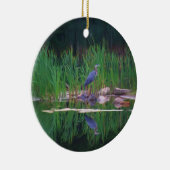 Blaue Reiher-Reflexions-Teich-Natur-Verzierung Keramik Ornament (Rechts)