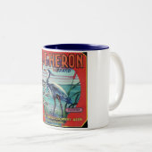 blaue Reihermarken-Tasse Zweifarbige Tasse (VorderseiteRechts)