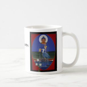 Blaue Reiherzen-Buddhist-Mitte-Kaffee-Tasse Kaffeetasse