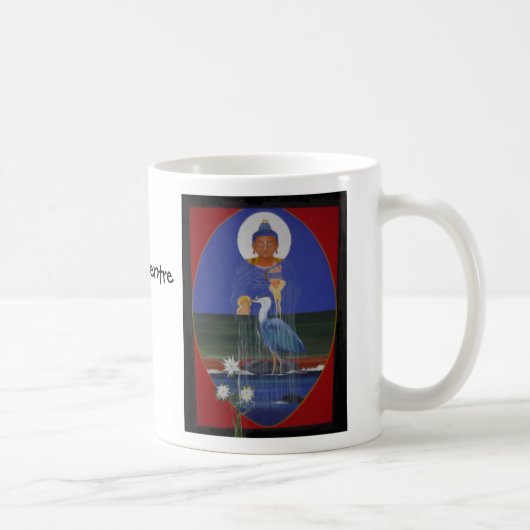 Blaue Reiherzen-Buddhist-Mitte-Kaffee-Tasse Kaffeetasse (Rechts)