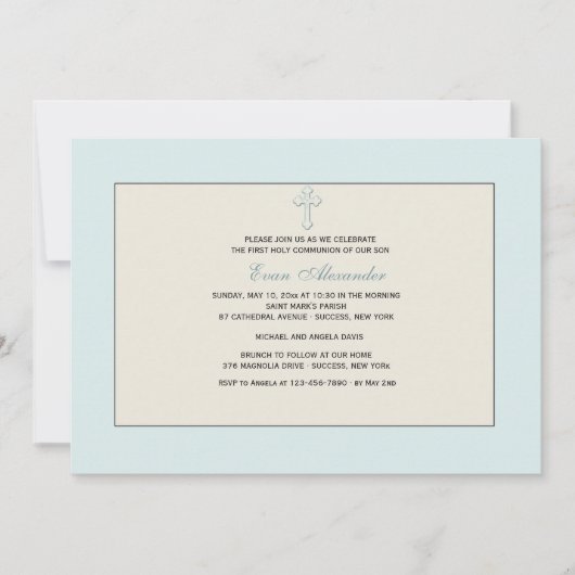 Blaue religiöse Einladung (Vorderseite)