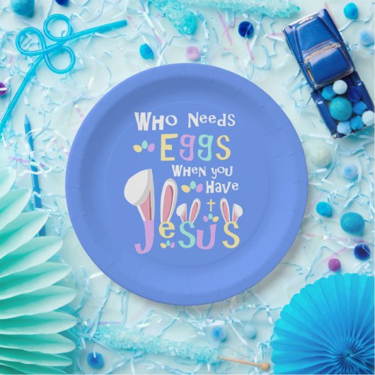 Blaue religiöse Ostern-Tabellen-Dekorationen Pappteller (Party)